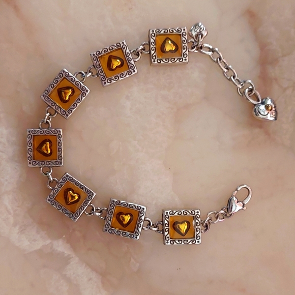 Vintage Brighton Floating Hearts Link Bracelet - Picture 1 of 4